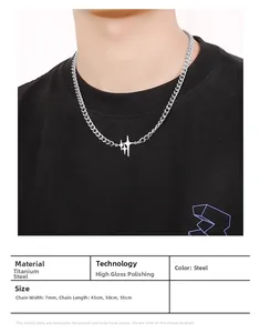 Détails du collier en acier titane pour hommes 7mm avec tailles et finition polie
