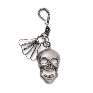 Vintage Punk Skull Metal Keychain Bottle Opener Antique Silver Alloy Key Ring Hip Hop Waist Hanging Ornament Men Women Gift