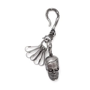 Vintage Punk Skull Keychain Zinc Alloy Hip Hop Pants Hanging Chain Accessory Gothic Skeleton Pendant For Halloween Men Women