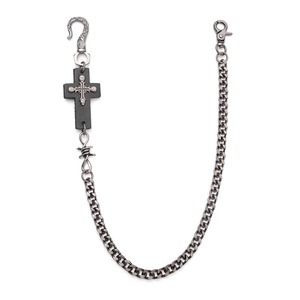 Punk Gothic Metal Pants Chain Retro Cross Skull Leather Waist Chain Hip Hop Rock Jean Accessories For Men Women Jewelry
