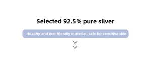 Dettaglio materiale in argento sterling 925 per pelli sensibili e uso ipoallergenico