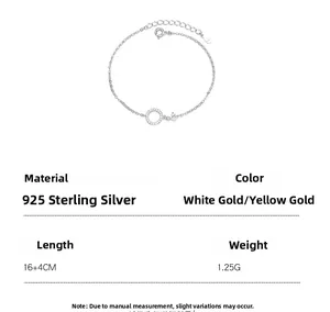 Makroaufnahme von 925er Silberarmband mit Pavé-Kreis-Anhänger und kleinem Diamantanhänger