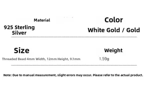 Detailed size specifications for 925 sterling silver bow earrings in gold and silver