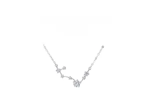 Détail du collier Grande Ourse en argent 925 avec étoiles scintillantes en zircone
