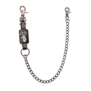 Punk style pants chain with metallic deer head decoration and retro lobster clasps