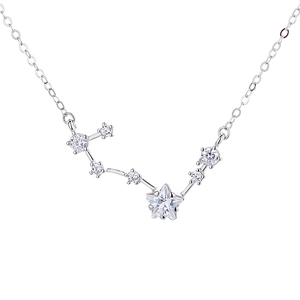 Collier Grande Ourse en argent 925 avec pendentif constellation et zircons blancs brillants