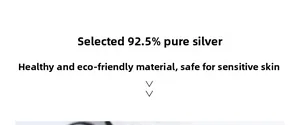 Detail showing certified 925 sterling silver material for eco-friendly sensitive skin jewelry