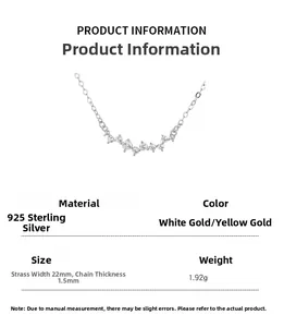Detailed specs of S925 sterling silver smile necklace with 22mm zircon pendant