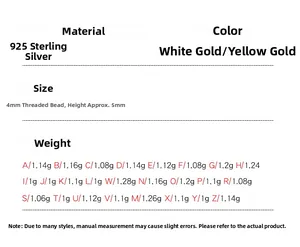 Detailed size and weight specifications for 925 sterling silver letter stud earrings