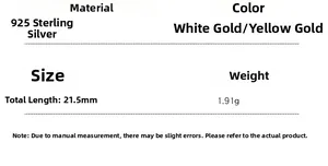Detailed specifications of 925 sterling silver star moon earrings with size and weight info