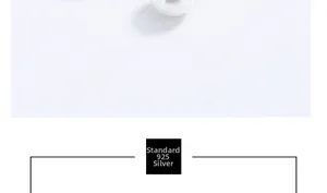 Détail du poinçon en argent sterling 925 et texture des boucles d'oreilles perles