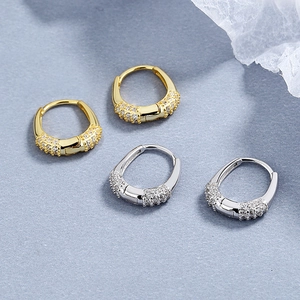 925 Sterlingsilber Bogen U-Förmige Creolen Für Damen Micro Strass Gold Silber Plattiert Minimalistisch Nische Design Schmuck