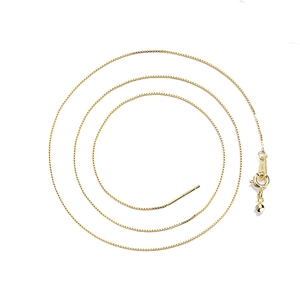 Adjustable gold plated 925 sterling silver box chain with pin needle for bead threading