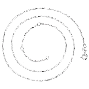 Collana a catena a spirale in argento sterling S925 lucido disposta a spirale