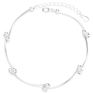 Minimalist 925 sterling silver bead knot bracelet with adjustable spring clasp and tag