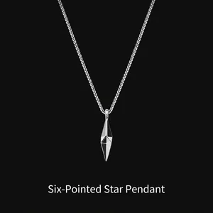 Collier minimaliste en argent avec pendentif prisme géométrique pour homme et style