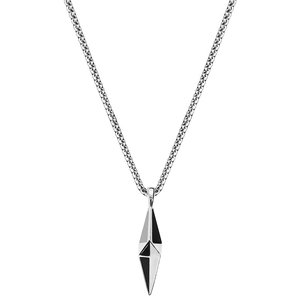 Pendentif prisme hexagramme géométrique 3D en argent sterling S925 pour hommes