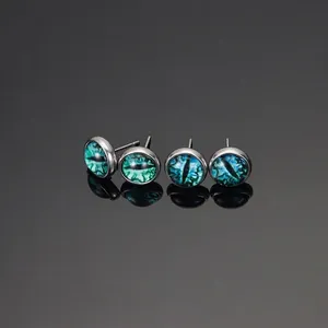 Cyberpunk Devil Eye Stud Earrings Titanium Steel Glass Eye Jewelry For Men Women Cool Punk Style Gothic Fashion Accessory