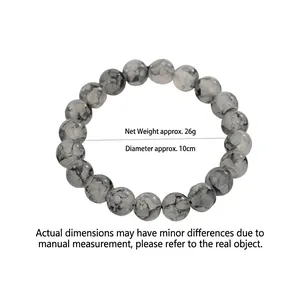 Bracciale di perle in marmo grigio inchiostro opaco per uomo e donna design ricercato