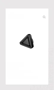 Detailed view of a black triangle clip earring with engraved Greek key patterns