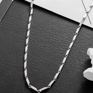Minimalist Titanium Steel Rhombus Link Necklace For Men Women Geometric Bamboo Joint Chain Edgy Hip Hop Jewelry Accessory