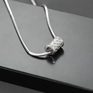 Minimalist Titanium Steel Snake Chain Necklace For Men Women Silver Hollow Mesh Cylindrical Pendant High Street Jewelry Accessory