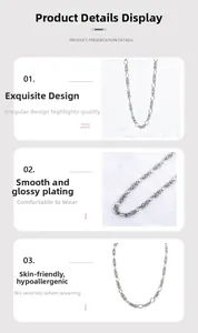 Détail du collier punk en acier titane argenté avec finition galvanisée douce pour la peau