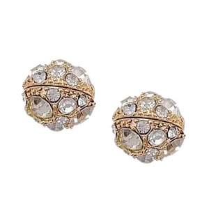 Orecchini a clip magnetici con cristalli scintillanti e montatura pavé dorata