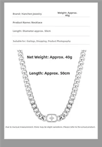 Dettaglio collana stella in acciaio inox con specifiche di lunghezza 50cm e peso