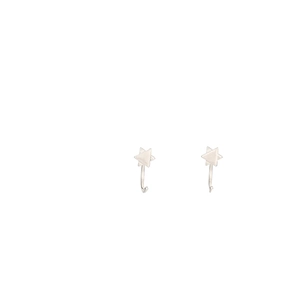 Boucles d'oreilles hexagrammes minimalistes en argent pour hommes et femmes avec fini poli