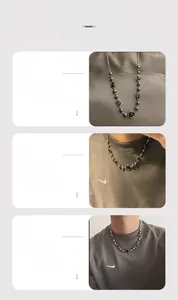 Détail du collier en œil de tigre avec perles argentées et finition plaquée douce