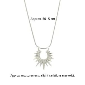 Collana con pendente a raggio di sole argento con catena a serpente lunga 50+5 cm