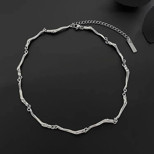 Wave Irregular Fluid Metal Necklace Titanium Steel Minimalist Hip Hop Clavicle Chain Jewelry For Men Women