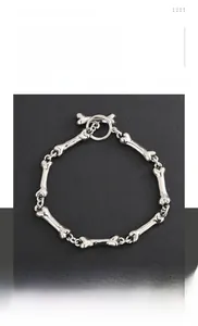 Detail of titanium steel bone link bracelet with OT toggle clasp in hip hop style