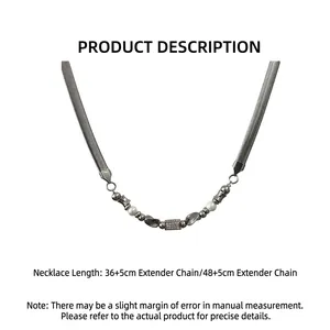 Minimalistische silberne Perlenkette mit gedrehtem Design für Herren und Damen