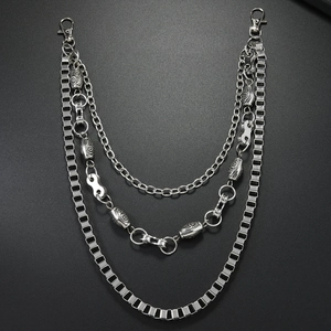 Punk Hip-hop Multi-layer Metal Pant Chain Silver Owl Bike Chain Design Waist Chain For Men Women Streetwear Accessory