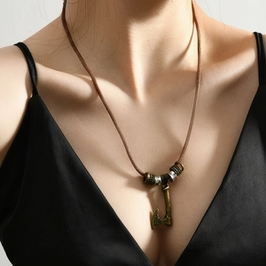 Nordic Viking Axe Pendant Necklace Men Retro Brown Cowhide Leather Cord Zinc Alloy Engraved Axe Pendant Punk Gothic Jewelry