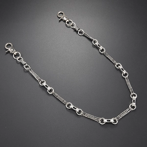 Men's double layer silver hip hop hip metal pants chain with heavy punk rock link design