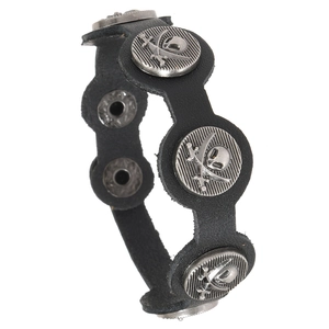 Bracelet en Cuir Vintage Punk Forme Teschio pour Hommes Femmes Réglable Charme Métallique Bracelet de Motard Bijoux de Mode Cadeau