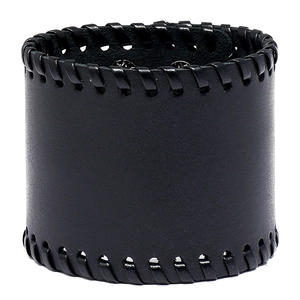 Punk Style Wide Leather Men's Bracelet Retro Braided Cowhide Wristband Motorcycle Riding Jewelry With Metal Buckle For Men