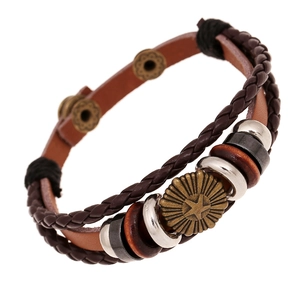 Vintage Punk Multi-layer Leather Bracelet with Alloy Star Charm for Men and Women Handmade Retro Braided Jewelry Wristband Accessory