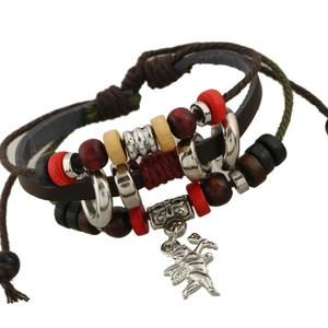 Bracelet Multicouche en Cuir de Vache Vintage Punk Pour Hommes Femmes Pendentif Ange Cupidon Bijoux Ethniques Faits Main