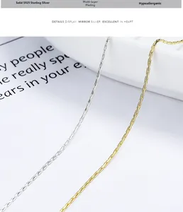 Macro shot of gold and silver S925 sterling silver bamboo chains with anti-allergy plating