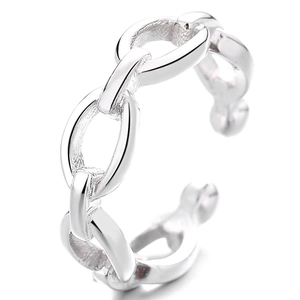 S925 Sterling Silber C-förmige hohle Ohrmanschette im minimalistischen Ketten-Design