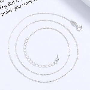 Classic 925 sterling silver bamboo link chain necklace with lobster clasp and extension
