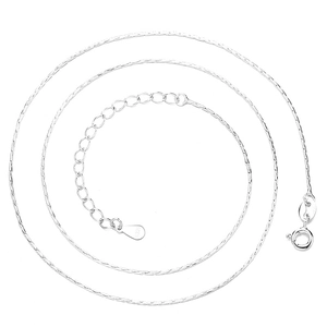 Classic 925 sterling silver bamboo chain necklace with lobster clasp and adjustable link