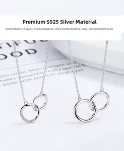 Detailed comparison of 925 silver Mobius double ring necklaces with cubic zirconia inlay
