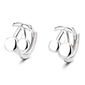 Boucles d'oreilles cerises en argent sterling 925 poli avec finition brillante