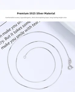 Detailansicht der S925 Sterlingsilber Schlangenkette mit hochwertiger Versilberung für Damen