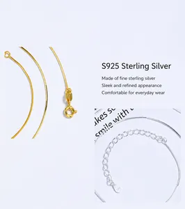 Detailansichten der S925 Sterlingsilber Schlangenkette mit Verschluss und Punzierung